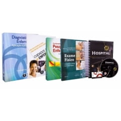 LIVRO KIT ENFERMAGEM HOSPITAL 5 VOLUMES COM ESTETOSCóPIO E ESFIGMOMANÔMETRO